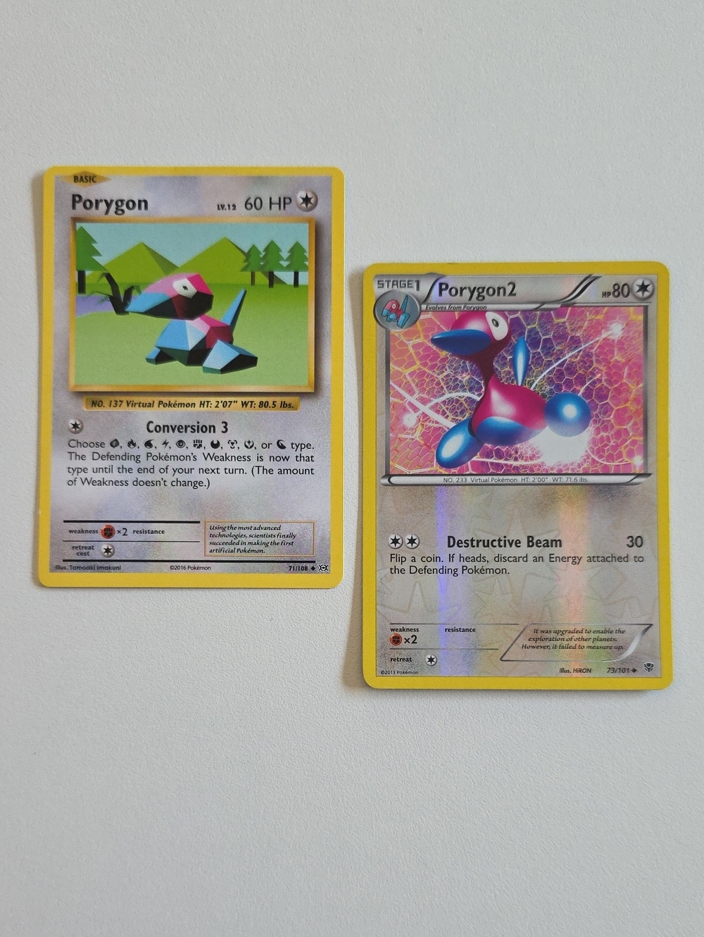 Pokemon Porygon And Porygon2 Card